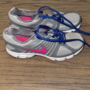 Nike Gray Sneakers with Pink and Blue Accents